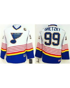 Blues #99 Wayne Gretzky White Stitched Youth NHL Jersey