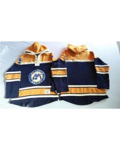 Blues Blank Navy Blue/Gold Sawyer Hooded Sweatshirt Stitched NHL Jersey
