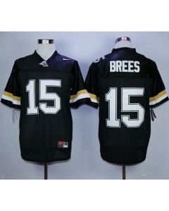 Boilermakers #15 Drew Brees Black Stitched NCAA Jersey