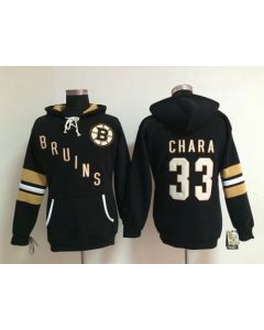 Boston Bruins #33 Zdeno Chara Black Women's Old Time Heidi NHL Hoodie
