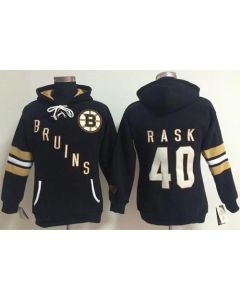 Boston Bruins #40 Tuukka Rask Black Women's Old Time Heidi NHL Hoodie
