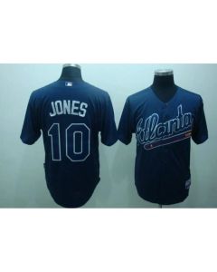 Braves #10 Chipper Jones Blue Practise Stitched MLB Jersey