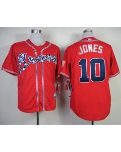 Braves #10 Chipper Jones Red Stitched MLB Jersey