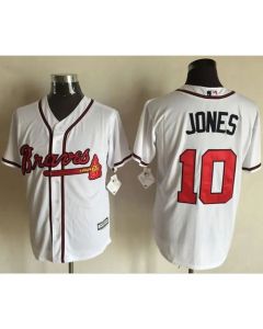Braves #10 Chipper Jones White New Cool Base Stitched MLB Jersey