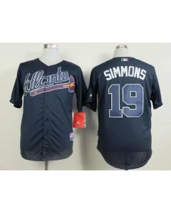 Braves #19 Andrelton Simmons Blue Cool Base Stitched MLB Jersey