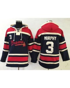 Braves #3 Dale Murphy Navy Blue Sawyer Hooded Sweatshirt MLB Hoodie