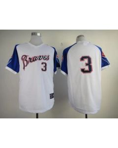 Braves #3 Dale Murphy White 1974 Throwback Stitched MLB Jersey