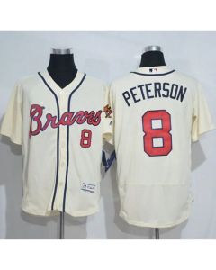 Braves #8 Jace Peterson Cream Flexbase Authentic Collection Stitched MLB Jersey