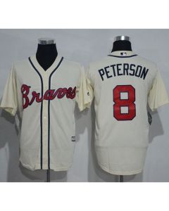 Braves #8 Jace Peterson Cream New Cool Base Stitched MLB Jersey