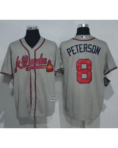 Braves #8 Jace Peterson Grey New Cool Base Stitched MLB Jersey