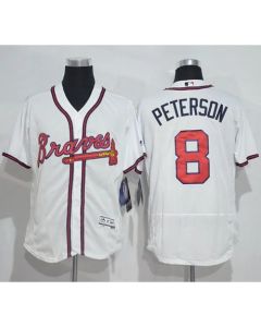 Braves #8 Jace Peterson White Flexbase Authentic Collection Stitched MLB Jersey