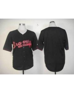 Braves Blank Black Fashion Stitched MLB Jersey