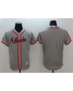 Braves Blank Grey Fashion Stars & Stripes Flexbase Authentic Stitched MLB Jersey