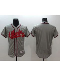 Braves Blank Grey Flexbase Authentic Collection Stitched MLB Jersey