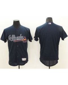 Braves Blank Navy Blue Flexbase Authentic Collection Stitched MLB Jersey