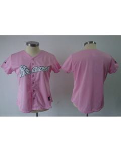 Braves Blank Pink Women's Fashion Stitched MLB Jersey