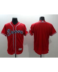 Braves Blank Red Flexbase Authentic Collection Stitched MLB Jersey