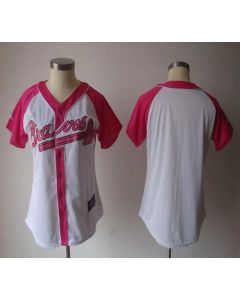 Braves Blank White/Pink Women's Splash Fashion Stitched MLB Jersey