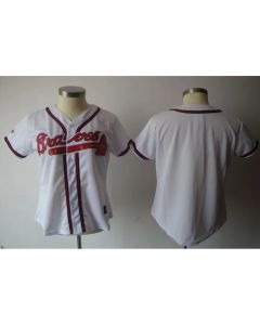 Braves Blank White Women's Fashion Stitched MLB Jersey
