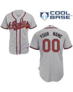 Braves Personalized Authentic Grey MLB Jersey