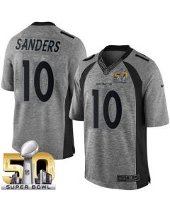 Broncos #10 Emmanuel Sanders Gray Super Bowl 50 Men's Stitched NFL Limited Gridiron Gray Jersey