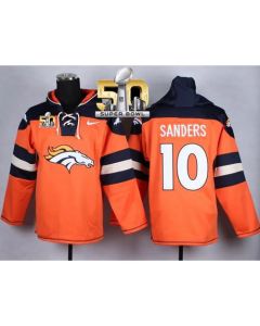 Broncos #10 Emmanuel Sanders Orange Super Bowl 50 Player Pullover NFL Hoodie