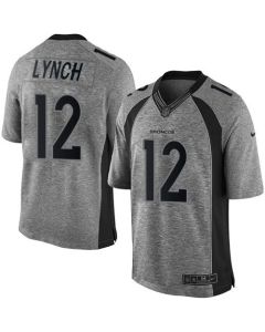 Broncos #12 Paxton Lynch Gray Men's Stitched NFL Limited Gridiron Gray Jersey