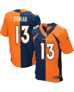 Broncos #13 Trevor Siemian Orange/Navy Blue Men's Stitched NFL Elite Split Jersey