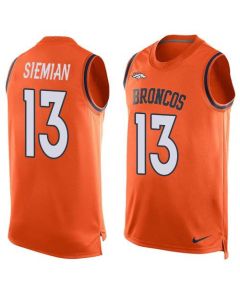 Broncos #13 Trevor Siemian Orange Team Color Men's Stitched NFL Limited Tank Top Jersey