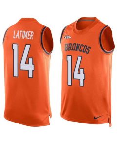 Broncos #14 Cody Latimer Orange Team Color Men's Stitched NFL Limited Tank Top Jersey