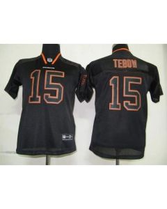Broncos #15 Tim Tebow Lights Out Black Stitched Youth NFL Jersey