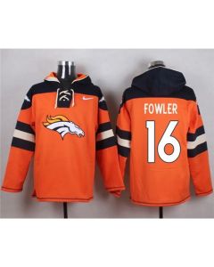 Broncos #16 Bennie Fowler Orange Player Pullover NFL Hoodie