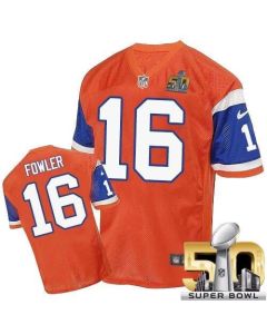 Broncos #16 Bennie Fowler Orange Throwback Super Bowl 50 Men's Stitched NFL Elite Jersey