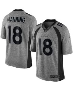 Broncos #18 Peyton Manning Gray Men's Stitched NFL Limited Gridiron Gray Jersey