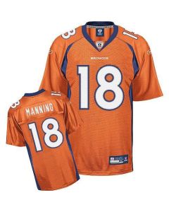 Broncos #18 Peyton Manning Orange Stitched Youth NFL Jersey