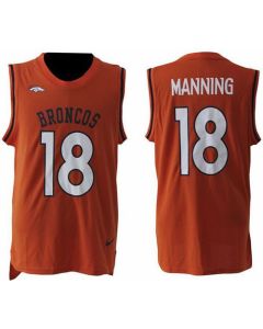 Broncos #18 Peyton Manning Orange Team Color Men's Stitched NFL Limited Tank Top Jersey