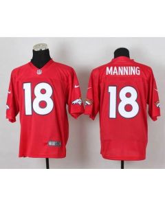 Broncos #18 Peyton Manning Red Men's Stitched NFL Elite QB Practice Jersey