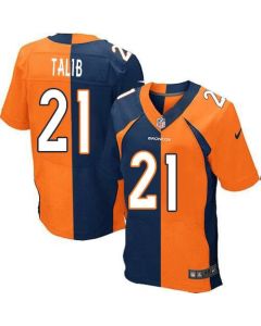 Broncos #21 Aqib Talib Orange/Navy Blue Men's Stitched NFL Elite Split Jersey