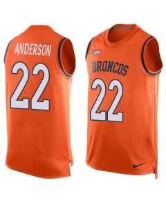 Broncos #22 C.J. Anderson Orange Team Color Men's Stitched NFL Limited Tank Top Jersey