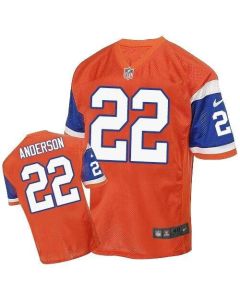Broncos #22 C.J. Anderson Orange Throwback Men's Stitched NFL Elite Jersey