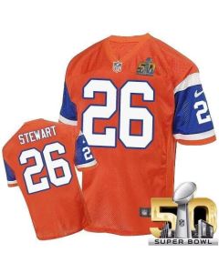 Broncos #26 Darian Stewart Orange Throwback Super Bowl 50 Men's Stitched NFL Elite Jersey