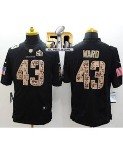 Broncos #43 T.J. Ward Black Super Bowl 50 Men's Stitched NFL Limited Salute to Service Jersey
