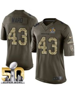 Broncos #43 T.J. Ward Green Super Bowl 50 Men's Stitched NFL Limited Salute To Service Jersey