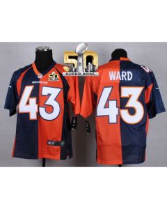 Broncos #43 T.J. Ward Orange/Navy Blue Super Bowl 50 Men's Stitched NFL Elite Split Jersey