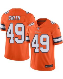 Broncos #49 Dennis Smith Orange Men's Stitched NFL Limited Rush Jersey