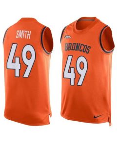 Broncos #49 Dennis Smith Orange Team Color Men's Stitched NFL Limited Tank Top Jersey