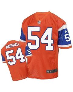 Broncos #54 Brandon Marshall Orange Throwback Men's Stitched NFL Elite Jersey