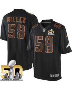 Broncos #58 Von Miller Black Super Bowl 50 Men's Stitched NFL Impact Limited Jersey