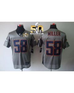 Broncos #58 Von Miller Grey Shadow Super Bowl 50 Men's Stitched NFL Elite Jersey