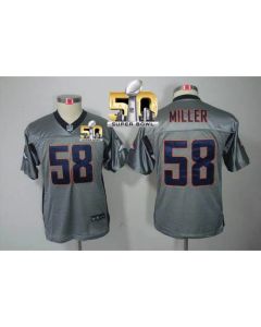 Broncos #58 Von Miller Grey Shadow Super Bowl 50 Youth Stitched NFL Elite Jersey